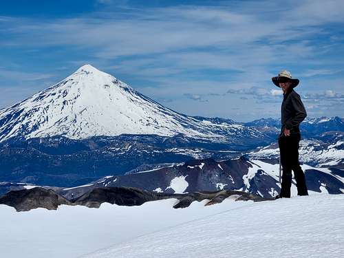 From the summit of Quetrupillán looking at Volcan Lanin.