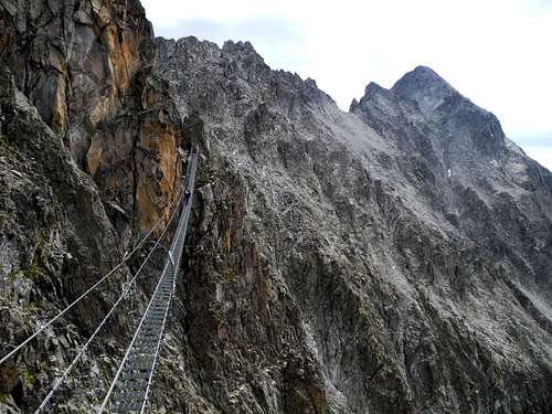 One of the  hanging bridges along the descent from Corni di Lago Scuro