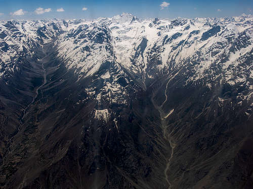Himalaya seen from plane