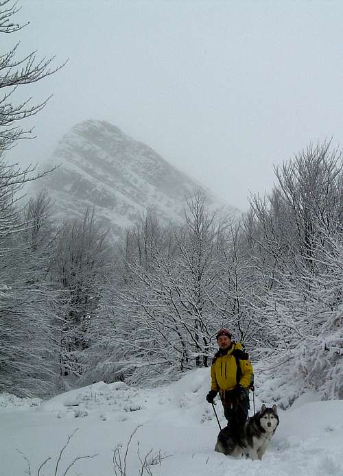 Snowfall on Monte Roccabiasca
