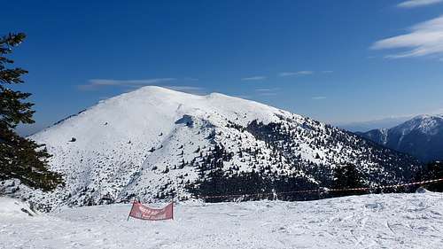 Ostrakina (1,981m) from the ski lifts
