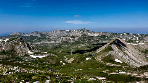 View from Tsoukarela looking North, Giannakaki (2,164m) on the right