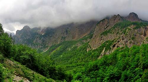 Logarska Dolina with heavy clouds