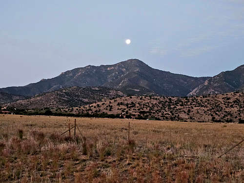 Miller Peak and the moon, Arizona