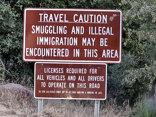 Sign on Miller Canyon Road, Arizona
