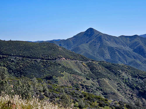 Zoomed view of Cachuma Mountain and Fuguera Mountain Rd