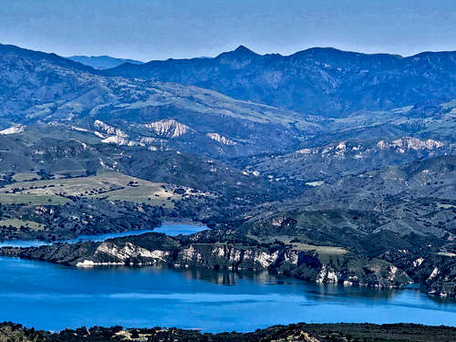 Zoomed view of Cachuma Mountain and Lake Cachuma