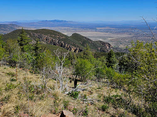 Point 7407 ft and the town of Sierra Vista