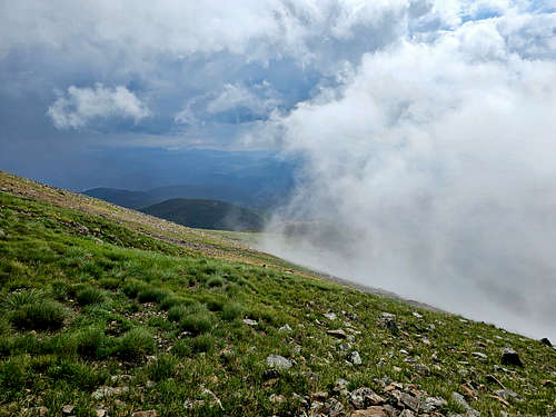 Below the summit of Gold Hill