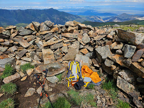 Wind breaker on the summit of Gold Hill