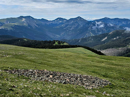 Wheeler Peak, Peak 12728 ft, Peak 12819 ft, Lake Fork Peak and Vallecito Mountain