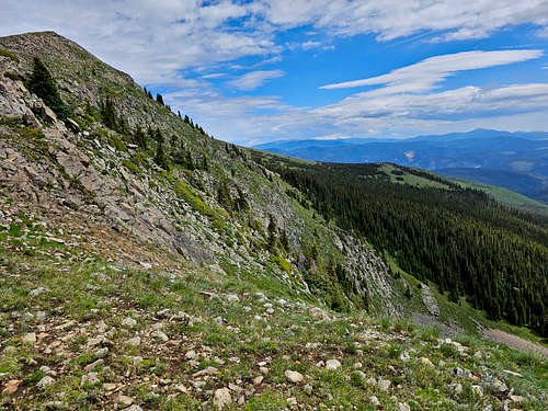 Below the summit of Gold Hill