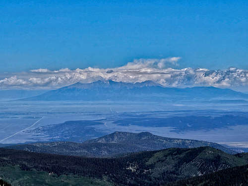 Colorado's Blanca Peak 55 miles away, zoomed view