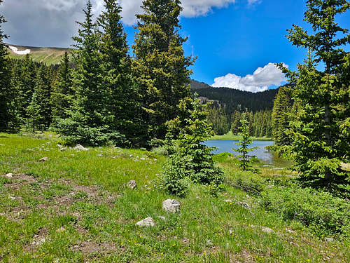 Looking back at Heart Lake