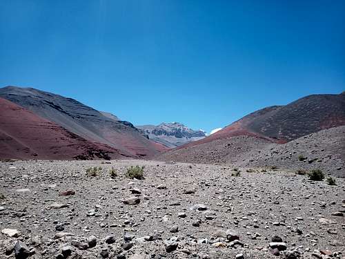 Distant snowy peak