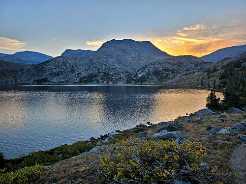 Cloud Peak, slopes of Bomber Mountain and Point 11604 ft from Mistymoon Lake