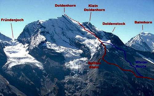 Doldenhorn, NW Flank Route