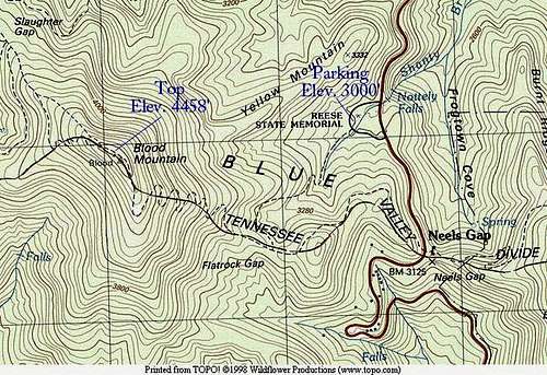 Topo map of Blood Mountain...