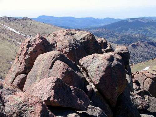 The summit boulders of...