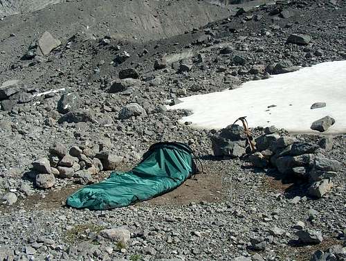The bivy site for the Mt. Sir...