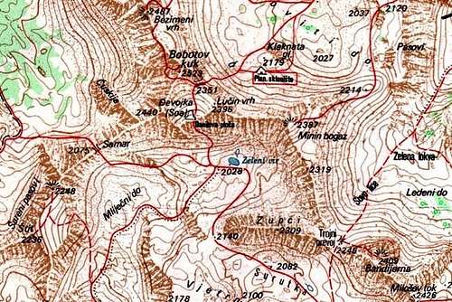  Map of Bezimeni Vrh (2487 m)...