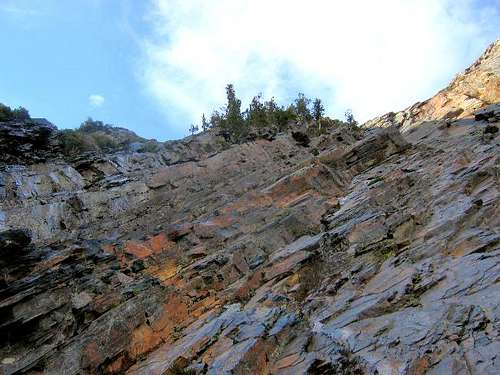 A section of cliff bands in...