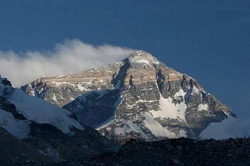 Everest just before sunset as...