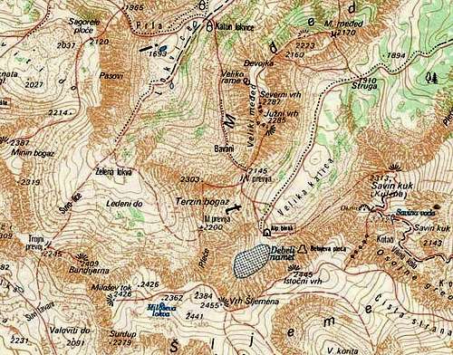  Map of Sljeme (2455 m) and...