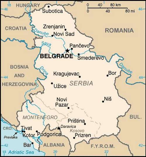 Map of Serbia&Montenegro and...