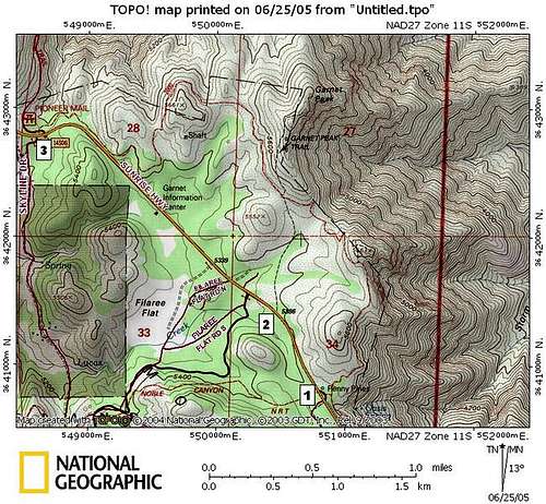 Garnet Peak Map. The three...