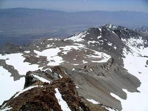 View back down east ridge,...