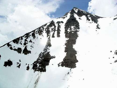 Steep NE face of Mt Wynne as...