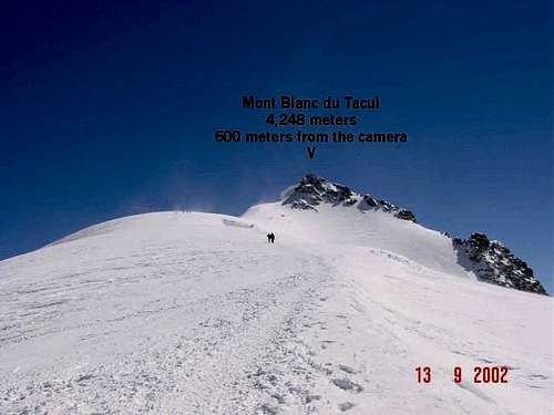 The summit is 600 meters from...
