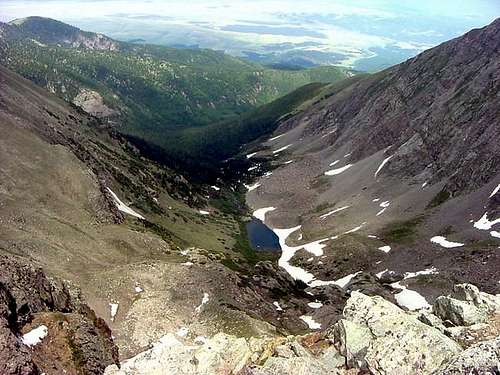 View down to Medano Lake from...