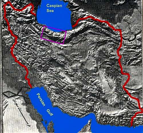 Location of Central Alborz in Iran