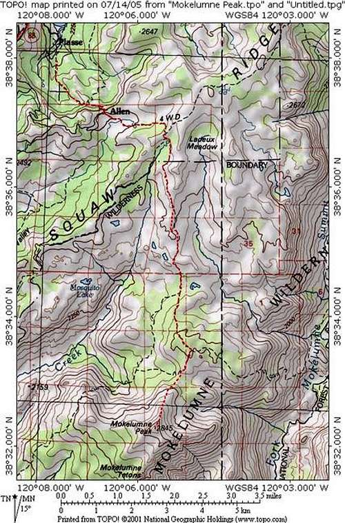 Trail map showing the...