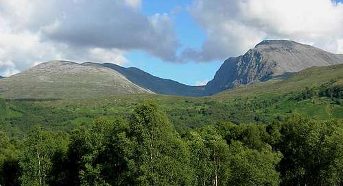 Ben Nevis (1344 m, right) and...