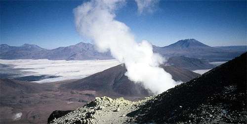 Fumaroles on the western summit