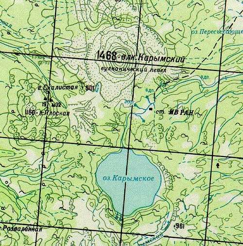 A topographic map of Karymsky...