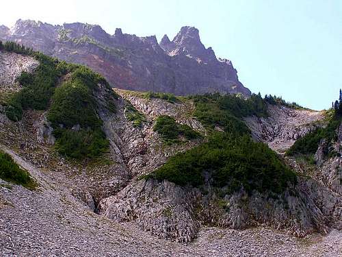 Looking up at the summit from...