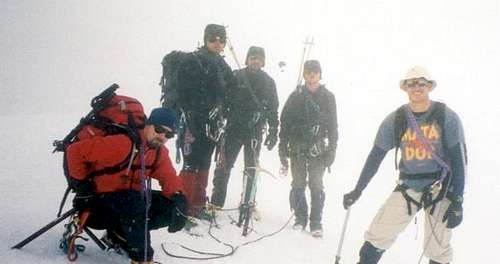 The summit in white-out...