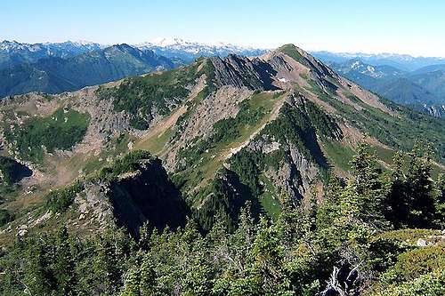 The long ridge extending west to Rock Peak