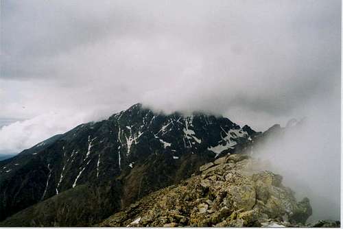 The cloudy Gerlach seen from...