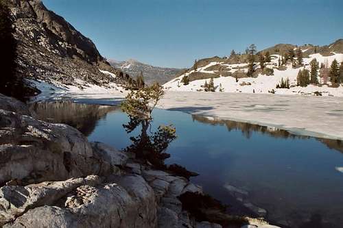 Half frozen Ediza Lake on...