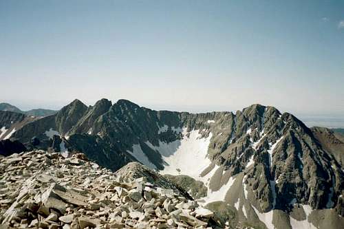 A view of Babcock Peak and...