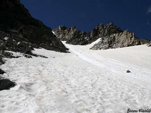 The snow couloir just before...