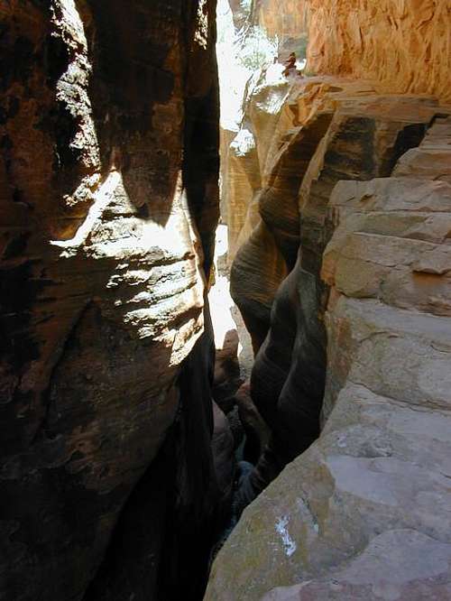 The slot canyon from the...