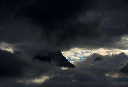 Matterhorn through a rift in...