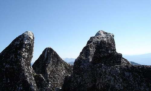 The summit boulders of...