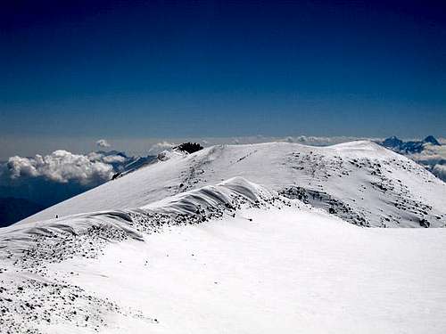 The east summit as seen from...